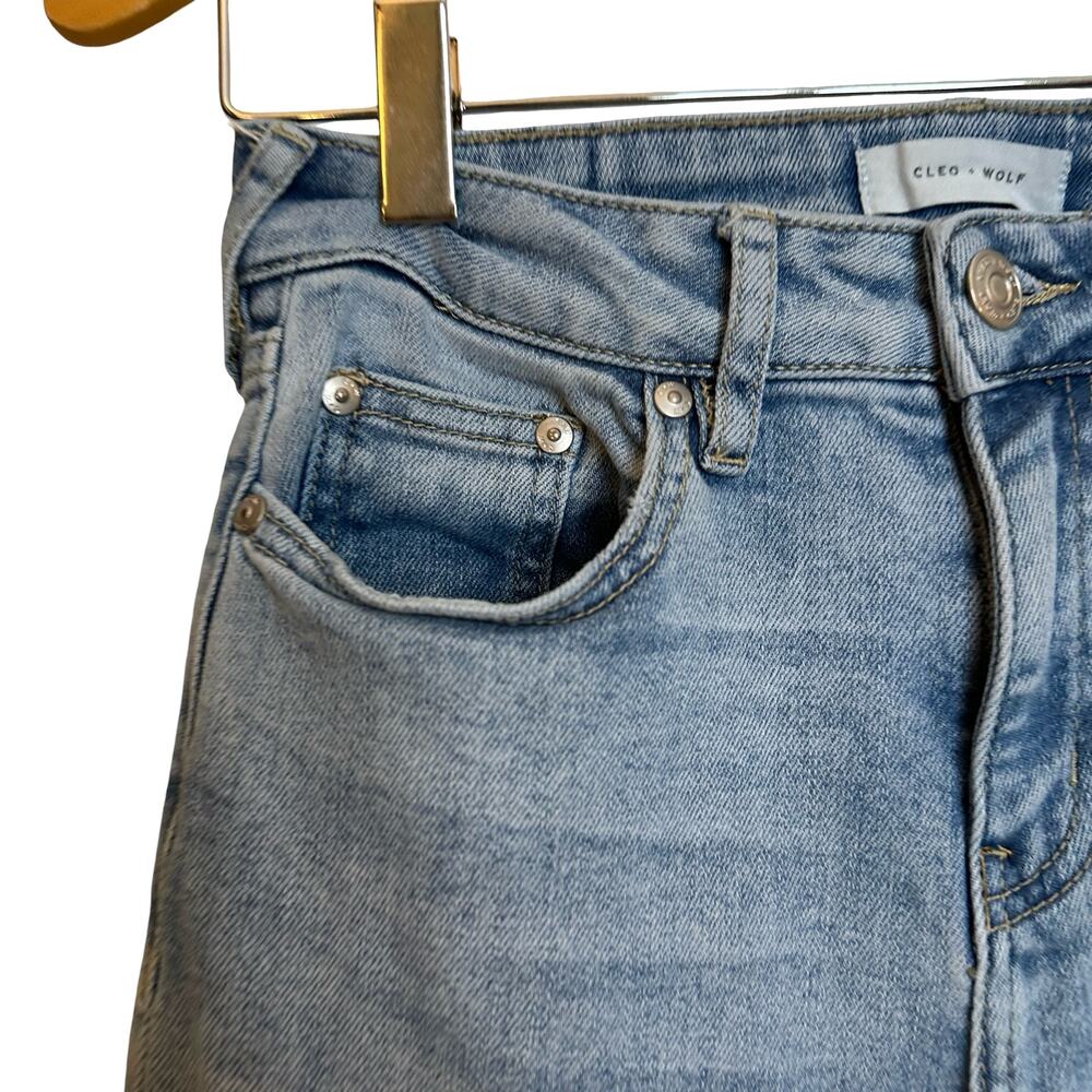 Cleo + Wolf Alpine High Rise Bootcut Stretch Jeans Light Wash Blue Denim Size 26 - Picture 6 of 10